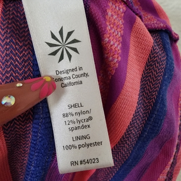 Athleta Tulum T Back Tankini Swim Top Stripes Women's Size Medium #227798 - Picture 4 of 7